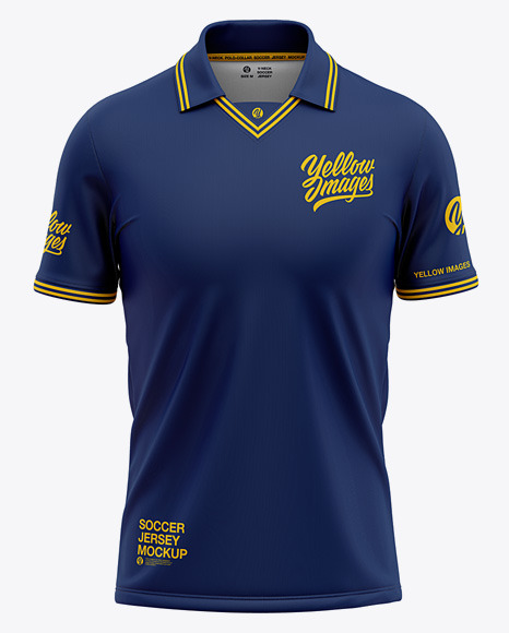 Men S Soccer Jersey Cricket Jersey Mockup Front View Of Polo Shirt In Apparel Mockups On Yellow Images Object Mockups