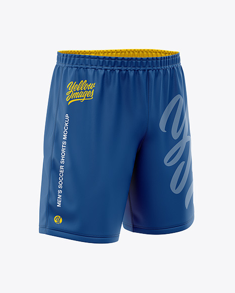 Men's Soccer Shorts Mockup - Front Half-Side View in ...