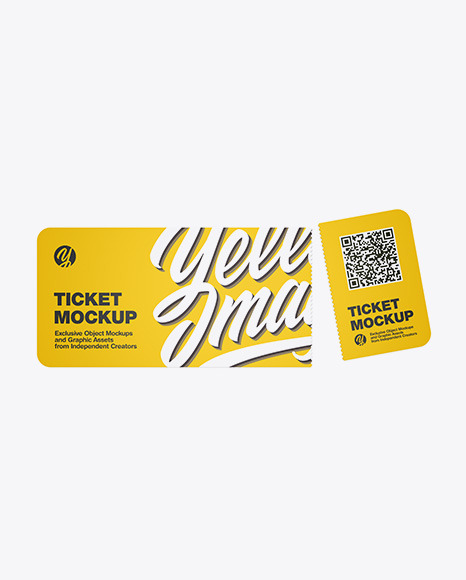 Download Ticket Mockup In Stationery Mockups On Yellow Images Object Mockups PSD Mockup Templates