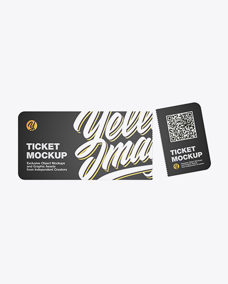 Ticket Mockup In Stationery Mockups On Yellow Images Object Mockups