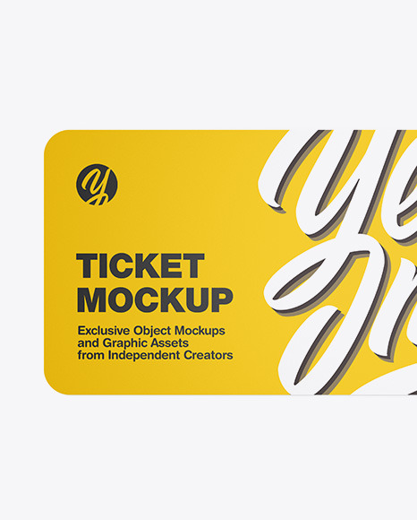 Ticket Mockup In Stationery Mockups On Yellow Images Object Mockups