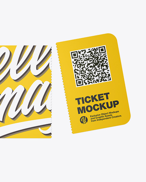 Ticket Mockup In Stationery Mockups On Yellow Images Object Mockups