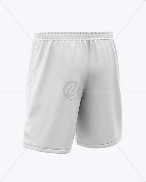 Men S Soccer Shorts Mockup Back Half Side View In Apparel Mockups On Yellow Images Object Mockups