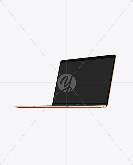 Gold Macbook Air Mockup In Device Mockups On Yellow Images Object Mockups