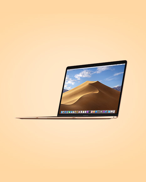 Gold MacBook Air Mockup