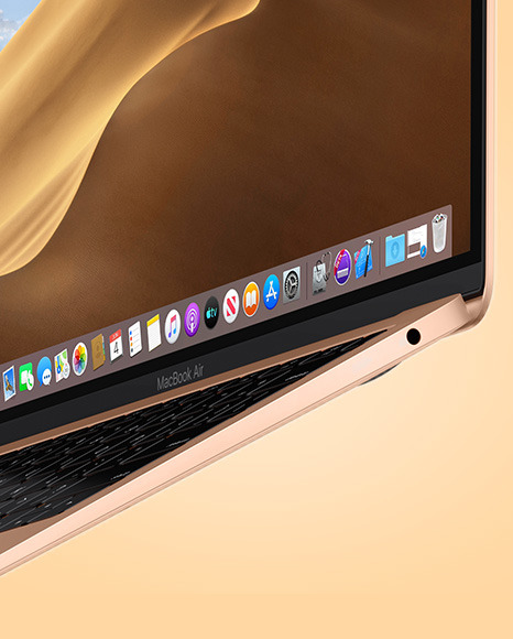 Gold MacBook Air Mockup