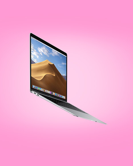 Silver MacBook Air Mockup