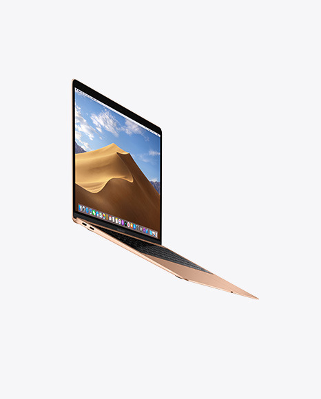 Gold MacBook Air Mockup