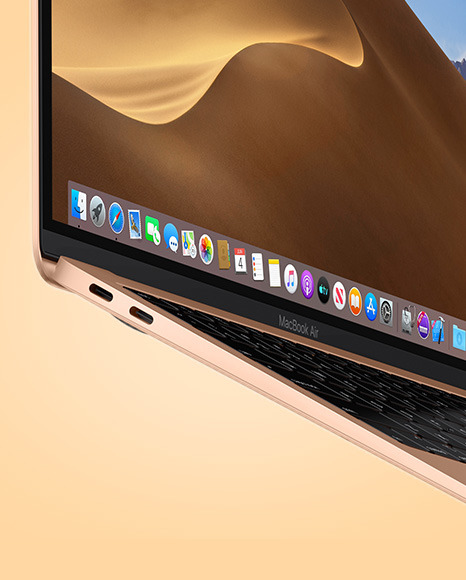 Gold MacBook Air Mockup