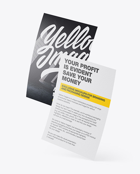 Two Textured A4 Papers Mockup PSD #2