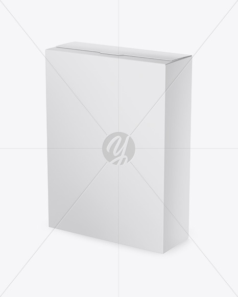 Matte Paper Box Mockup - Half Side View