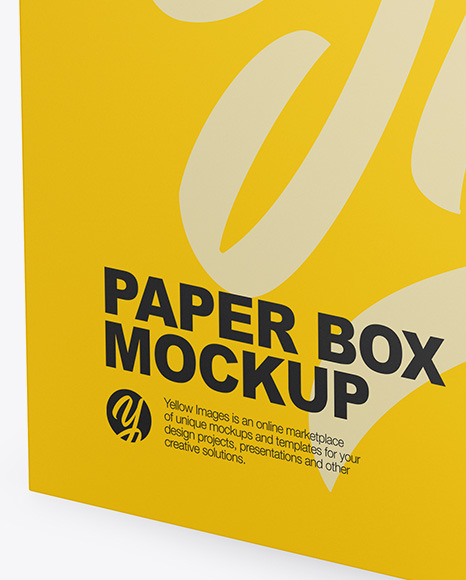 Matte Paper Box Mockup   Half Side View PSD #1