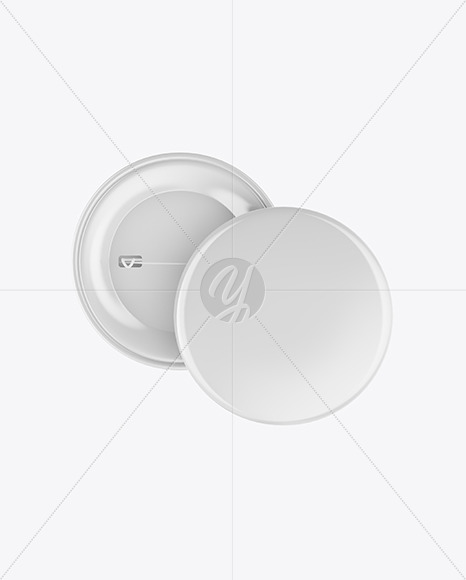 Two Glossy Button Pins Mockup PSD #3
