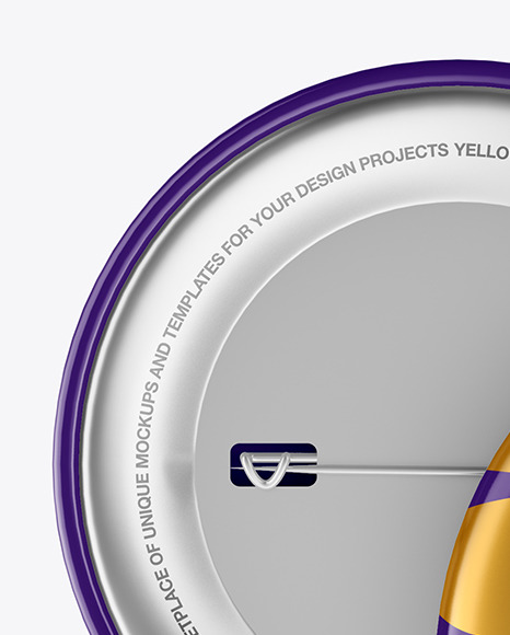 Two Glossy Button Pins Mockup PSD #2