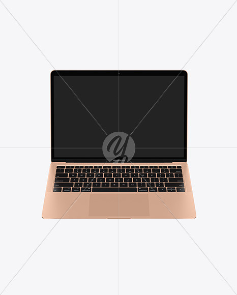 Download Gold Macbook Air Mockup In Device Mockups On Yellow Images Object Mockups PSD Mockup Templates