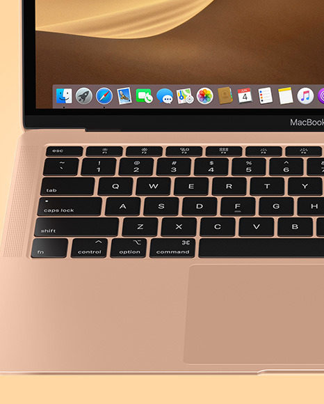 Gold MacBook Air Mockup