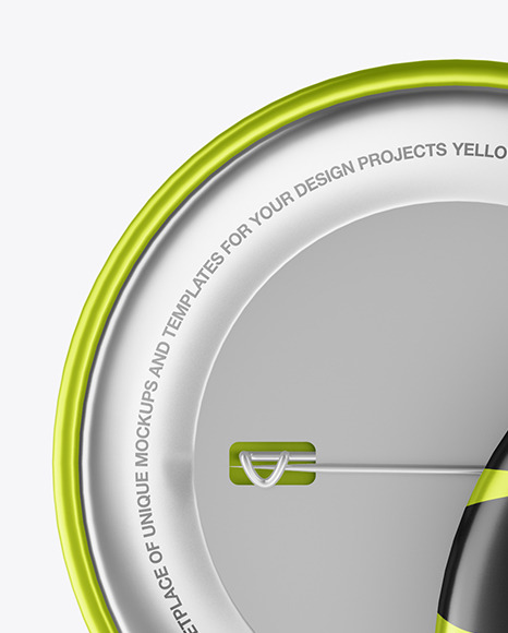 Two Metallic Button Pins Mockup PSD #2