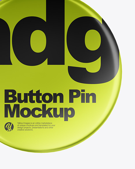 Two Metallic Button Pins Mockup PSD #1