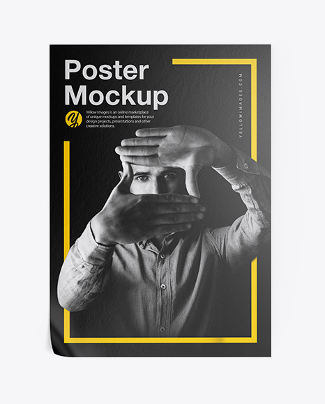 Download Textured Poster Mockup In Stationery Mockups On Yellow Images Object Mockups PSD Mockup Templates