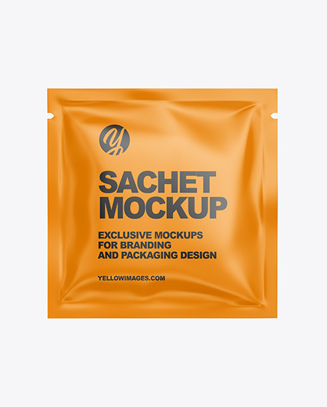 Download Matte Sachet Mockup In Sachet Mockups On Yellow Images Object Mockups PSD Mockup Templates