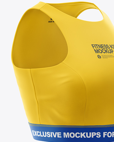 Download Women S Fitness Kit Mockup Front Half Side View In Apparel Mockups On Yellow Images Object Mockups