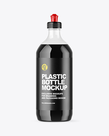 Clear Plastic Bottle With Squeeze Cap Mockup In Bottle Mockups On Yellow Images Object Mockups