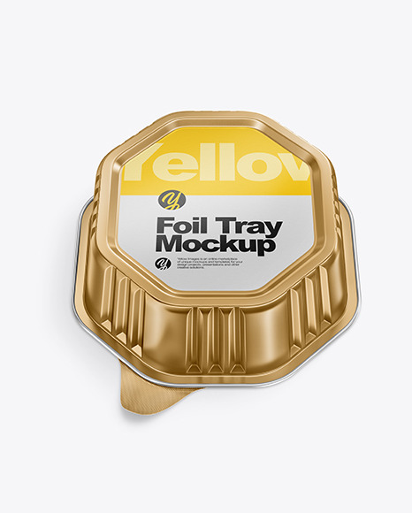 Download Metallic Foil Tray Psd Mockup Yellowimages