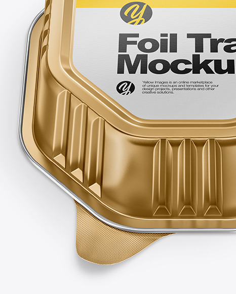 Download Metallic Foil Tray Psd Mockup Yellowimages