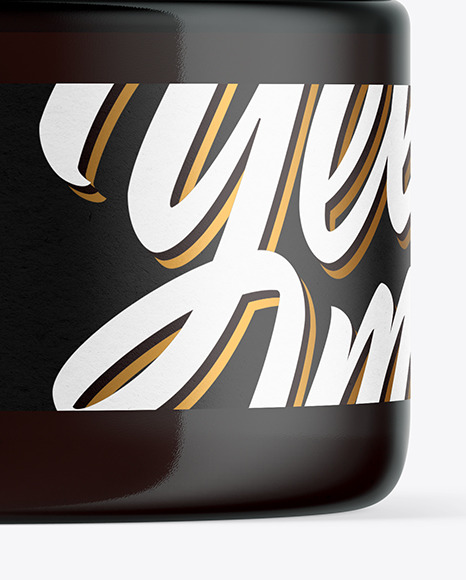 Dark Amber Cosmetic Jar Mockup PSD #1