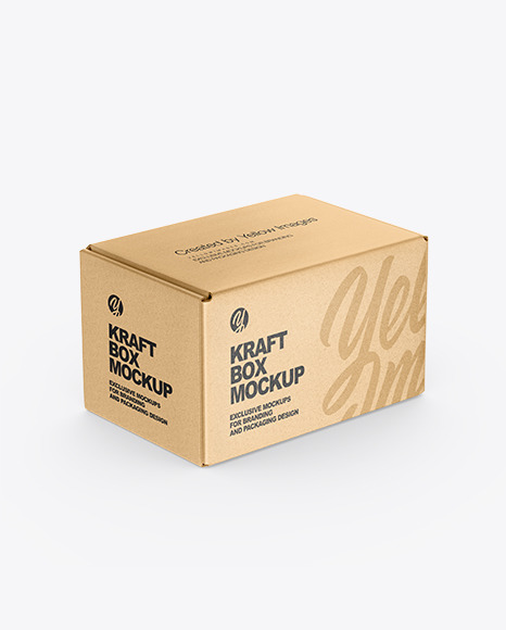 Download Kraft Box Mockup In Box Mockups On Yellow Images Object Mockups PSD Mockup Templates