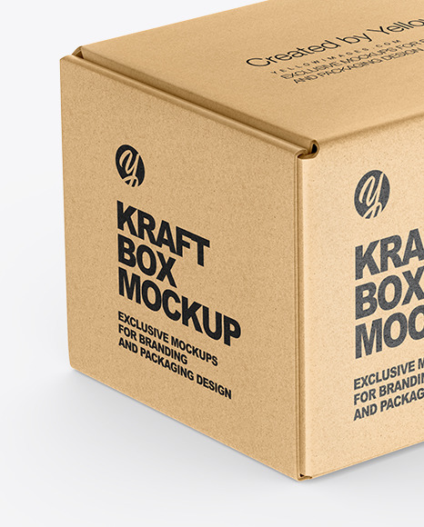 Download Kraft Box Mockup In Box Mockups On Yellow Images Object Mockups PSD Mockup Templates