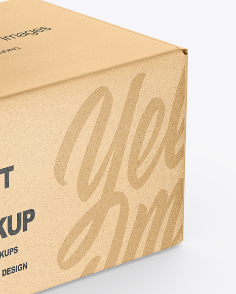 Download Kraft Box Mockup In Box Mockups On Yellow Images Object Mockups PSD Mockup Templates