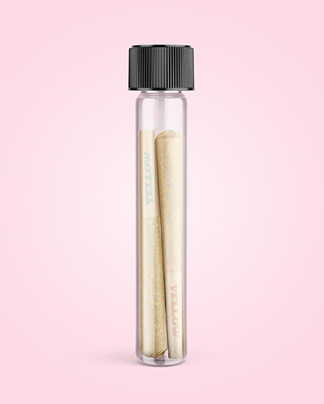 Glass Tube w Two Weed Joints Mockup PSD #1