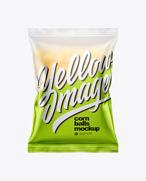 Download Frosted Bag With Corn Balls Mockup In Bag Sack Mockups On Yellow Images Object Mockups PSD Mockup Templates