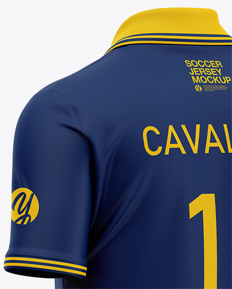 Men S Soccer Jersey Cricket Jersey Mockup Back Half Side View Of Polo Shirt In Apparel Mockups On Yellow Images Object Mockups