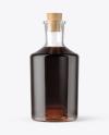 Black Rum Bottle with Cork Mockup