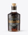 Black Rum Bottle with Cork Mockup