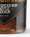Black Rum Bottle with Cork Mockup