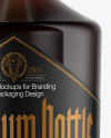 Black Rum Bottle with Cork Mockup