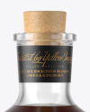 Black Rum Bottle with Cork Mockup