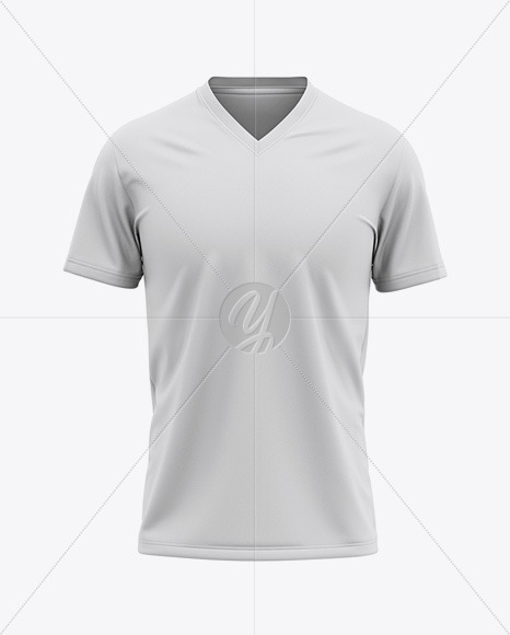 Men S V Neck T Shirt Mockup Front View In Apparel Mockups On Yellow Images Object Mockups