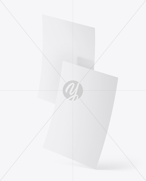 Two A4 Papers Mockup PSD #3