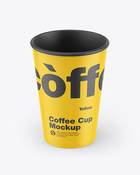 Download Matte Coffee Cup Mockup In Cup Bowl Mockups On Yellow Images Object Mockups PSD Mockup Templates