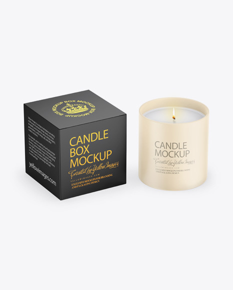 Download Candle W Box Mockup In Packaging Mockups On Yellow Images Object Mockups PSD Mockup Templates