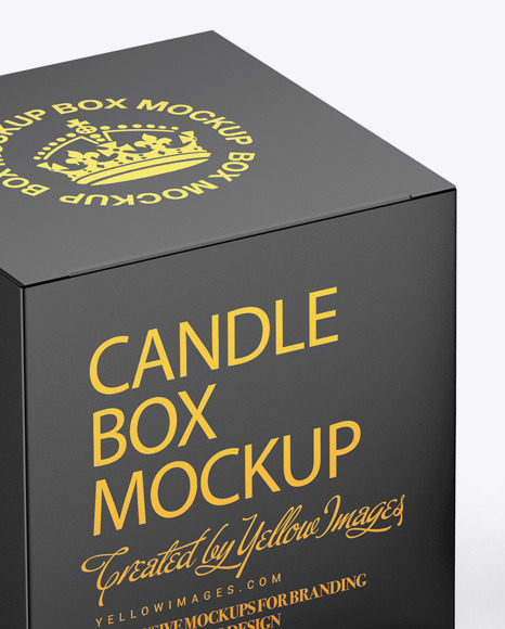 Candle W Box Mockup In Packaging Mockups On Yellow Images Object Mockups