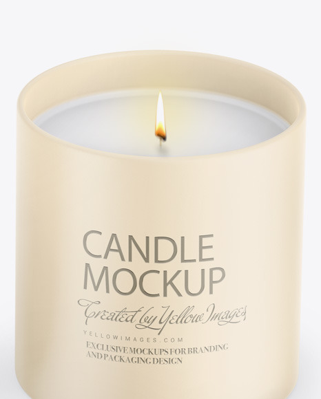 Download Candle W Box Mockup In Packaging Mockups On Yellow Images Object Mockups PSD Mockup Templates