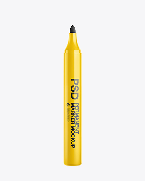 Download Glossy Permanent Marker Mockup In Stationery Mockups On Yellow Images Object Mockups