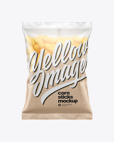 Matte Bag With Corn Sticks Mockup PSD #6