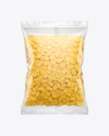 Matte Bag With Corn Flakes Mockup In Bag Sack Mockups On Yellow Images Object Mockups