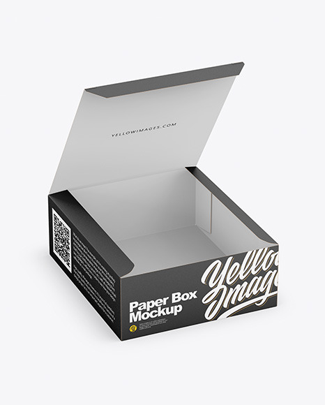 Opened Paper Box Mockup PSD #2